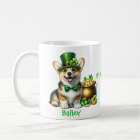 Personalized Welsh Corgi St. Patty's Day Mug