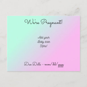 Personalized We're Pregnant Announcement Postcard