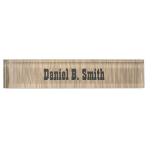 Personalized Western Faded Wood Look Nameplate