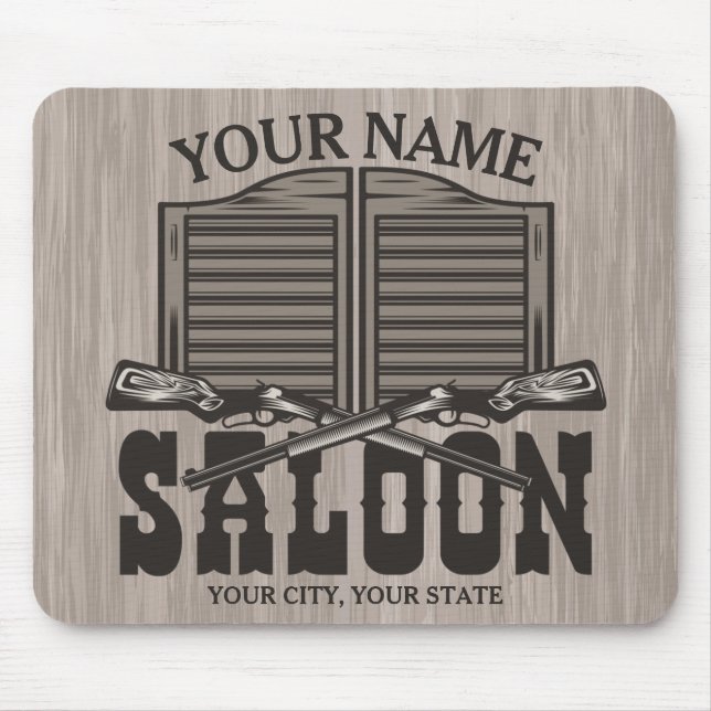 Personalized Western Rifle Guns Old Saloon Bar Mouse Pad (Front)