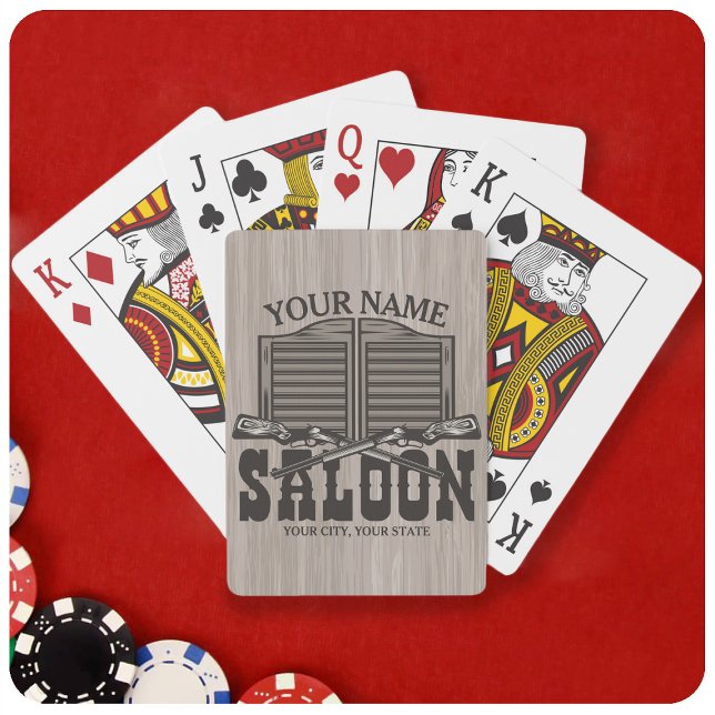 Personalized Western Rifle Guns Old Saloon Bar  Playing Cards (Creator Uploaded)