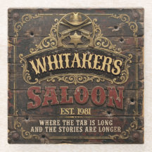 Personalized Western Saloon Rustic Man Cave Home