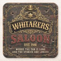 Personalized Western Saloon Rustic Man Cave Home
