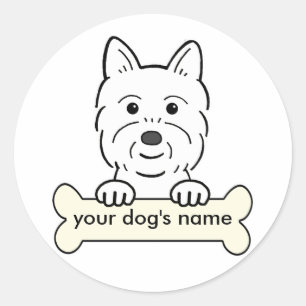 Personalized Westie Classic Round Sticker