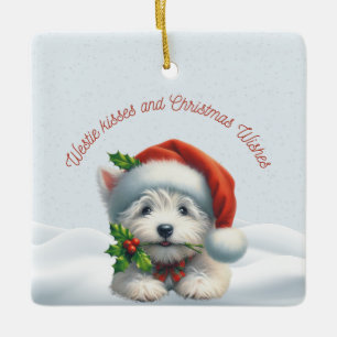 Personalized Westie Kiss Christmas Ornament