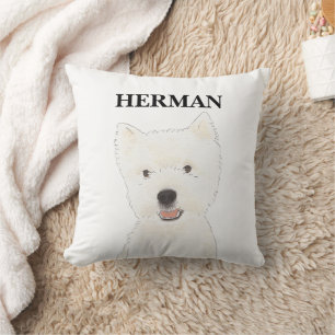 Personalized Westie West Highland Terrier Throw Pillow
