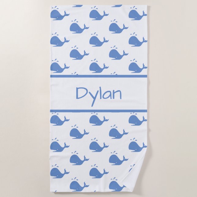 Personalized Whale Beach Towel (Front)