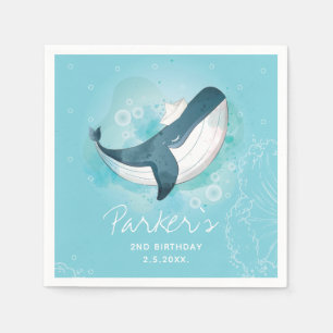 Personalized Whale Birthday Napkin