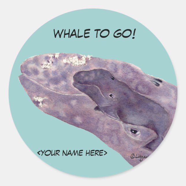Personalized Whale Stickers Envleope Seals (Front)