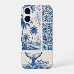 Personalized Whale Tail Tropical iPhone 16 Case