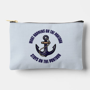 Personalized What Happens on the Pontoon Funny Accessory Pouch