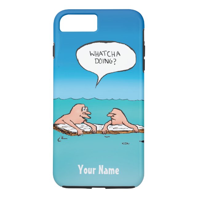 Personalized Whatcha Doing? Funny Cartoon Case-Mate iPhone Case (Back)