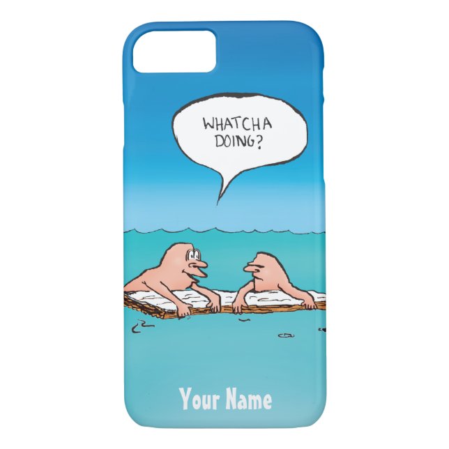 Personalized Whatcha Doing? Shipwreck Cartoon Case-Mate iPhone Case (Back)