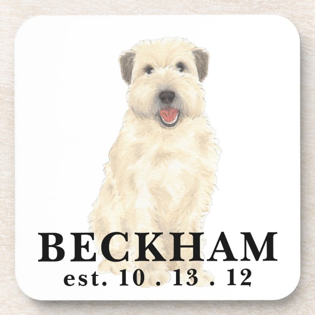 Personalized Wheaten Terrier Coaster (Front)