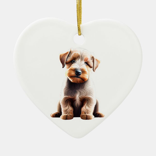 Personalized Wheaten Terrier Puppy Ceramic Ornament (Front)