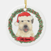 Personalized Wheaten Terrier Santa Hat Christmas