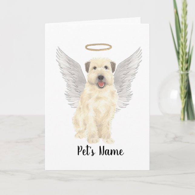 Personalized Wheaten Terrier Sympathy Memorial Card (Front)