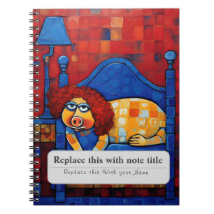 Personalized Whimsical Animals - Cute Piggy Notebook