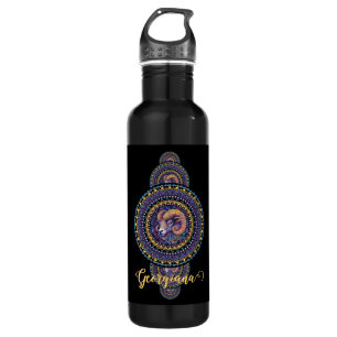 Personalized Whimsical Aries Ornamental Mandala 710 Ml Water Bottle