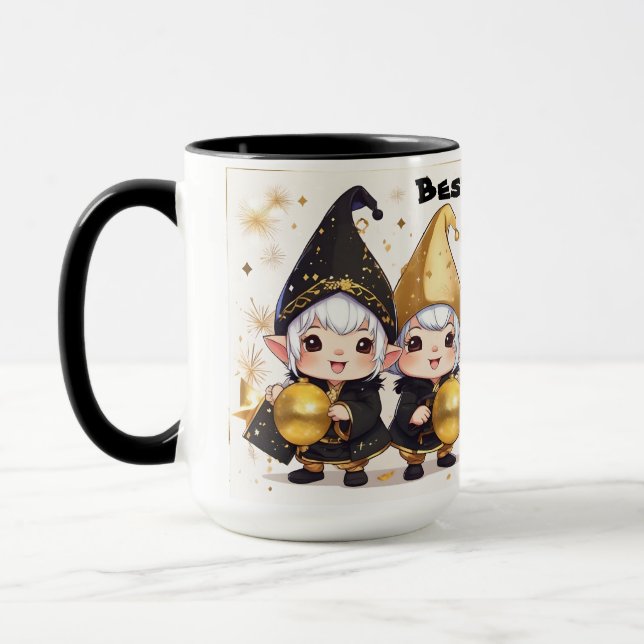 Personalized Whimsical Best Friends Gnome’s.  Mug (Left)