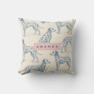 Personalized Whimsical Charming Dalmatian Pattern Throw Pillow
