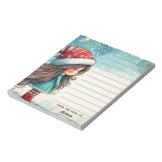 Personalized Whimsical Christmas  Notepad
