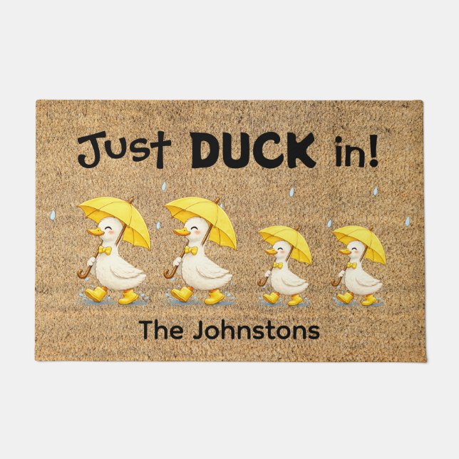 Personalized Whimsical Duck Doormat (Front)