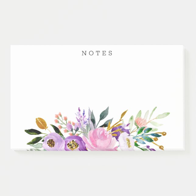 Personalized Whimsical Floral Bouquet Post-it Notes (Front)