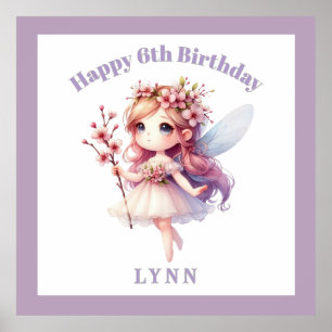 Personalized Whimsical Floral Fairy Poster