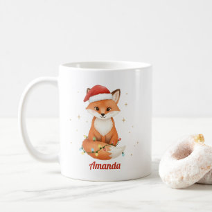Personalized Whimsical Fox Christmas Mug