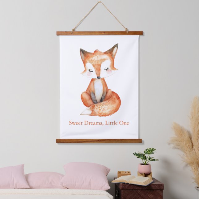 Personalized Whimsical Fox, Nursery Wall Art (Bedroom)