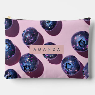 Personalized Whimsical Galaxy Blueberry Accessory Pouch