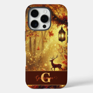 Personalized Whimsical Golden Autumnal Woodland iPhone 16 Pro Case