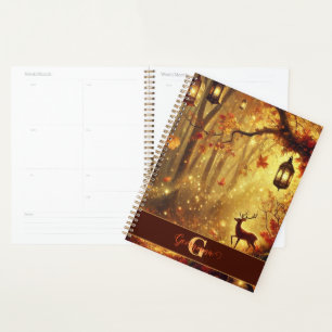 Personalized Whimsical Golden Autumnal Woodland Planner