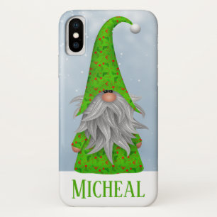 Personalized Whimsical Green Holiday Gnome Case-Mate iPhone Case
