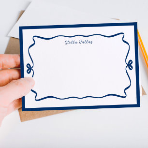 Personalized Whimsical Hand Drawn Doodle Art Blue Card