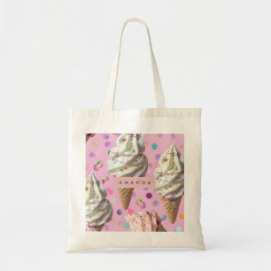 Personalized Whimsical Pastel Ice Cream Dream Tote Bag