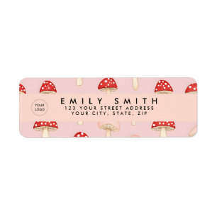Personalized Whimsical Red Pink Mushroom Pattern