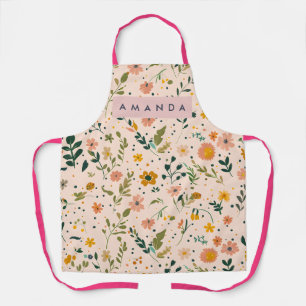 Personalized Whimsical Wildflower Meadow Apron