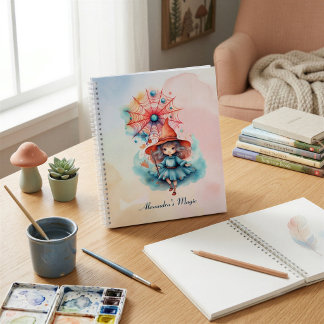 Personalized Whimsical Witch Sketchbook Journal