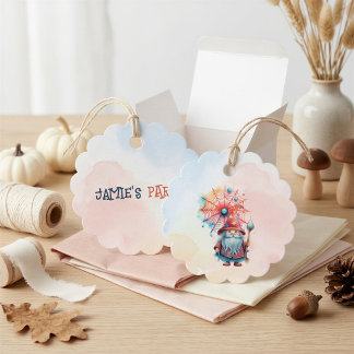 Personalized Whimsical Wizard Halloween Party Favour Tags