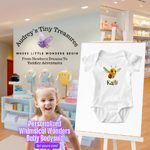 Personalized Whimsical Wonders Bee Baby Bodysuit