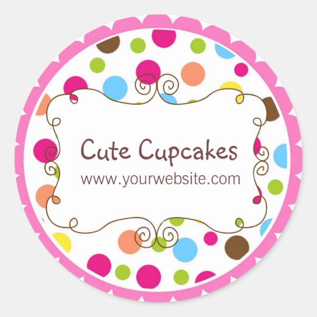 Personalized Whimsy Polka Dot Stickers (Front)