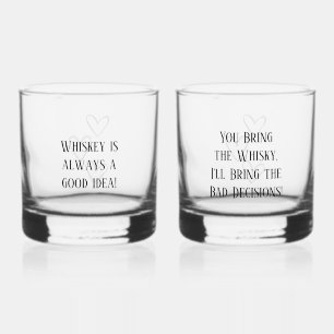 Personalized Whiskey Drinkware Set - Custom Text Glass