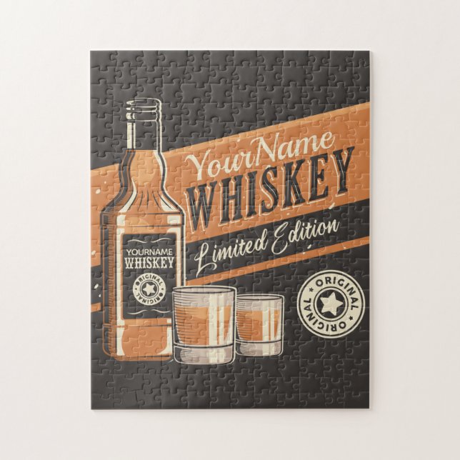 Personalized Whiskey Liquor Bottle Western Bar Jigsaw Puzzle (Vertical)