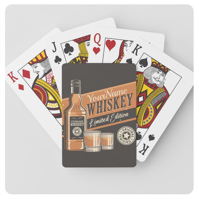 Personalized Whiskey Liquor Bottle Western Bar   Playing Cards (Creator Uploaded)