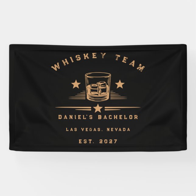 Personalized Whiskey Themed Weekend Bachelor Party Banner (Horizontal)