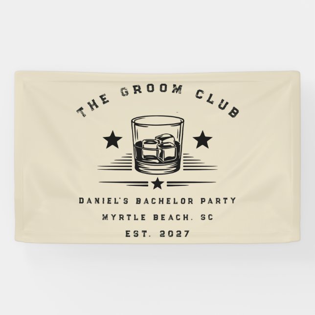 Personalized Whiskey Themed Weekend Bachelor Party Banner (Horizontal)