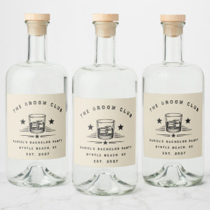 Personalized Whiskey Themed Weekend Bachelor Party Liquor Bottle Label