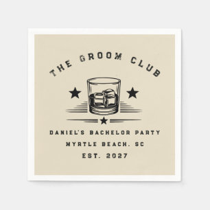 Personalized Whiskey Themed Weekend Bachelor Party Napkin